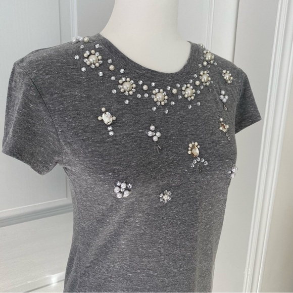Topshop - Bedazzled Grey T Shirt - Picture 2 of 8